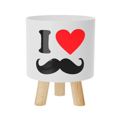 cachepot retro "eu amo bigode"